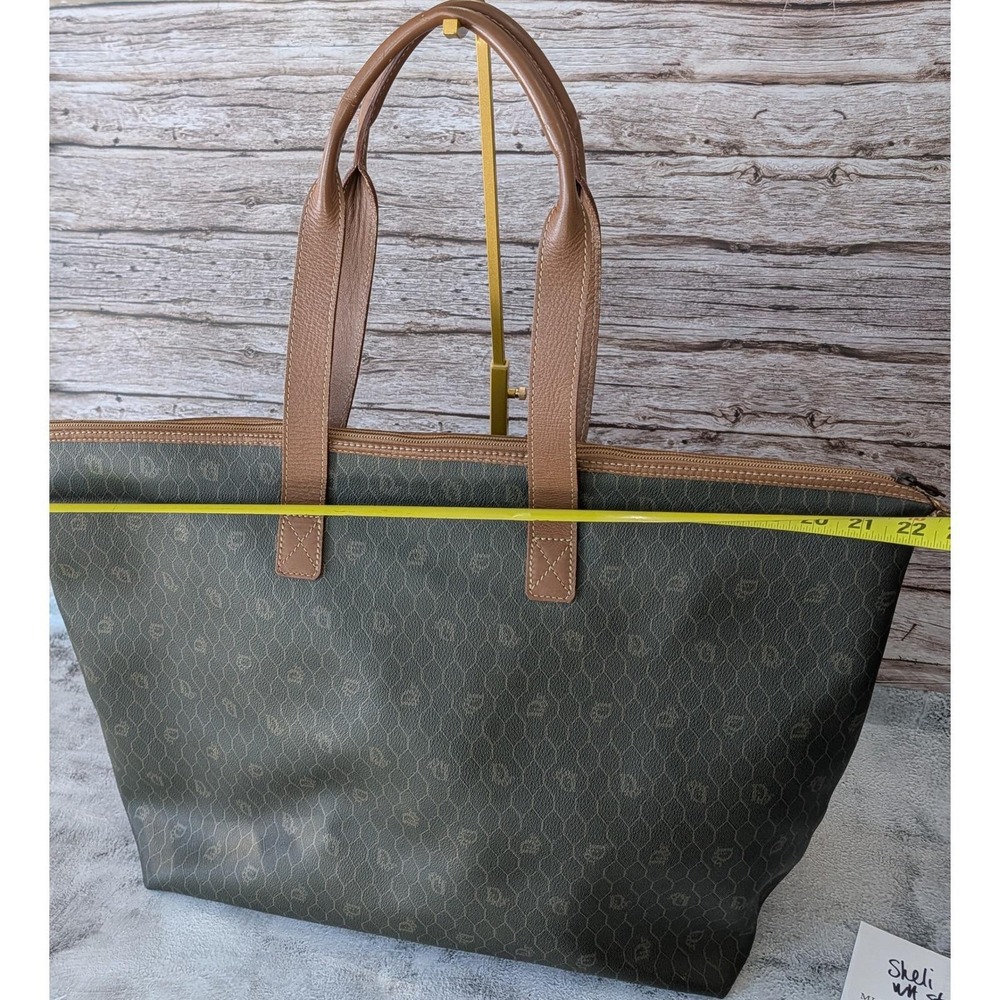 CHRISTIAN DIOR VINTAGE HONEYCOMB MONOGRAM LARGE TOTE / OVERNIGHT BAG AUTH COA - Picture 4 of 16